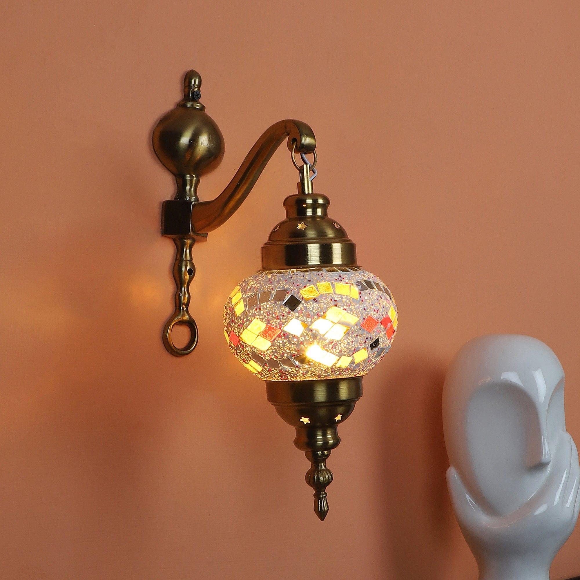 Gold And Multicolour Aluminium Wall Light - Ouch Cart
