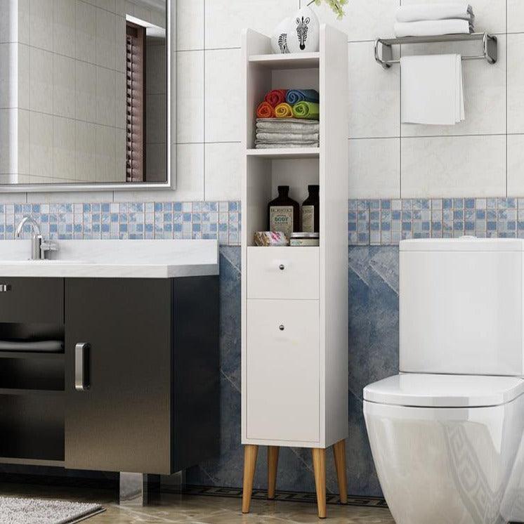 Louis Fashion PVC Bathroom Cabinet With Drawer Corner Cabinet Side With Free Soap Dish By Miza - Ouch Cart