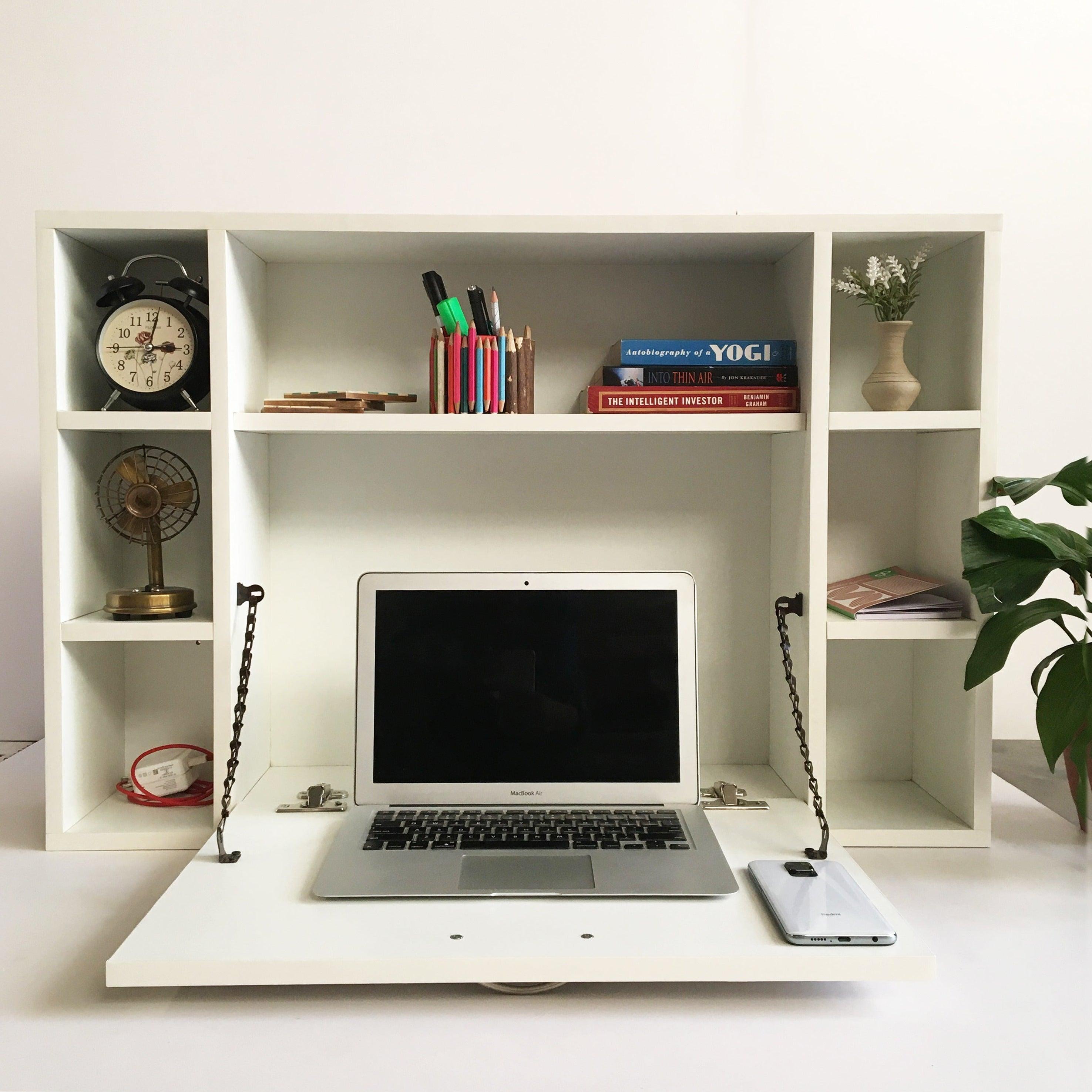 Wall-Mounted Floating Table Laptop Home Office Desk With Drawer By Miza - Ouch Cart