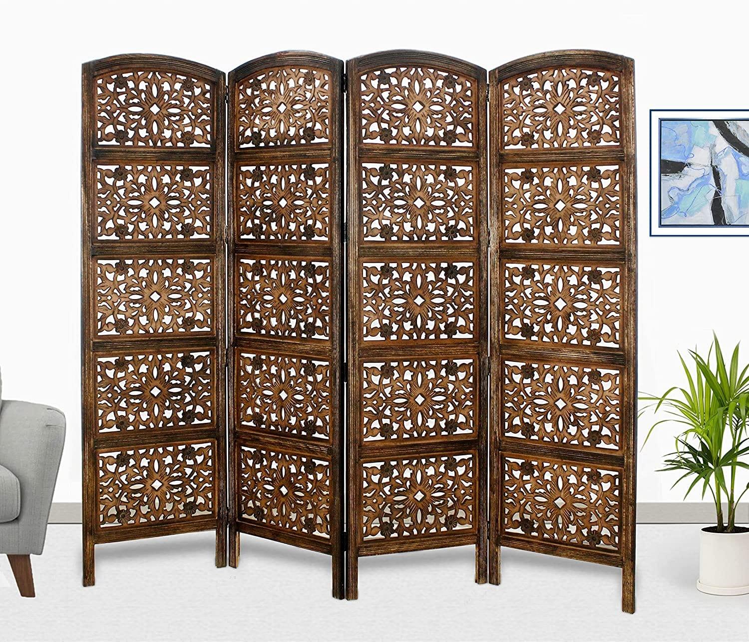 Wooden Partition Design - Handcrafted Wooden Partition Room Divider Separator for Living Room Office Partition Screen Room Divider Wood Partitions for Home Kitchen & Office