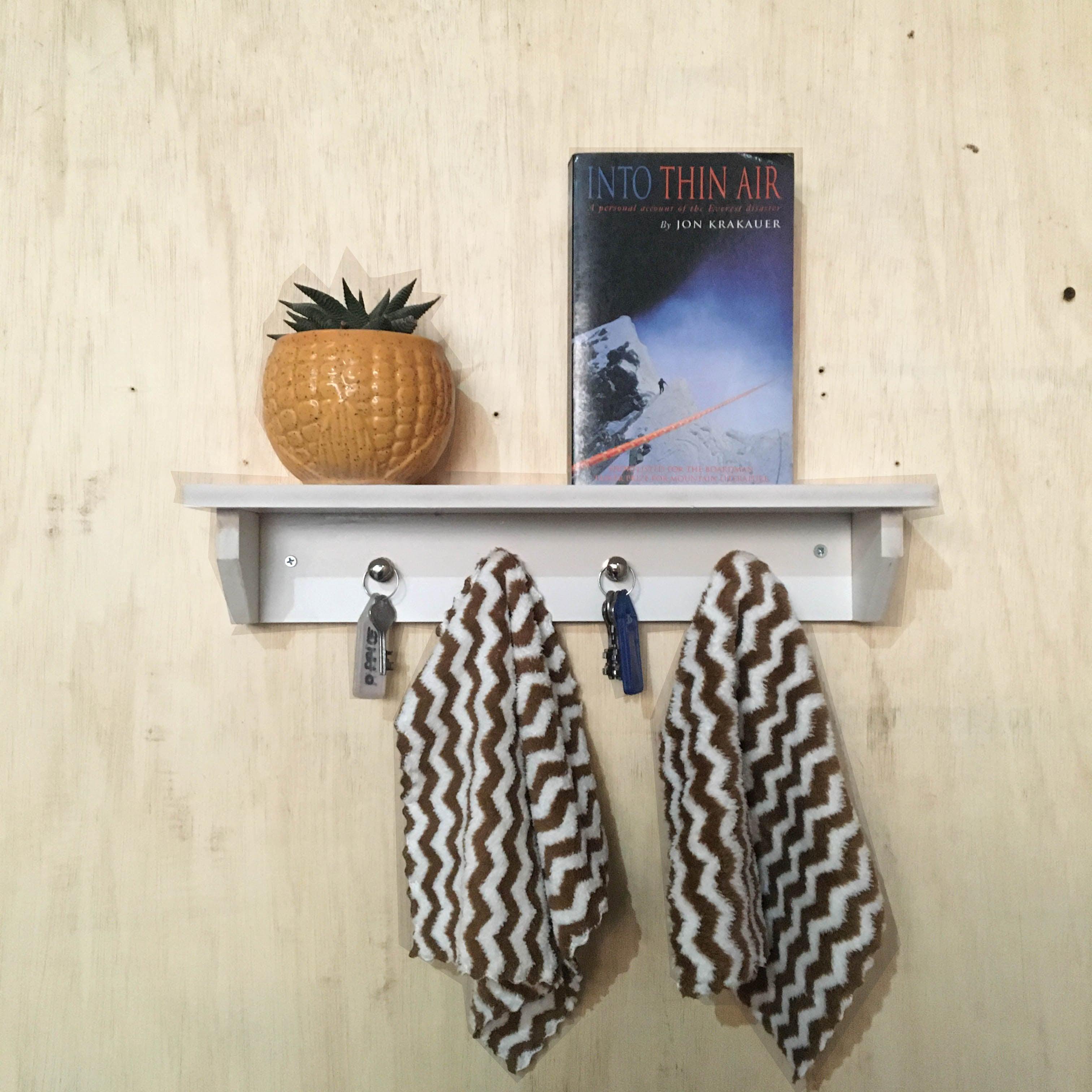 White PVC Steel knobs Utility Shelf For Hallway / Entryway By Miza - Ouch Cart