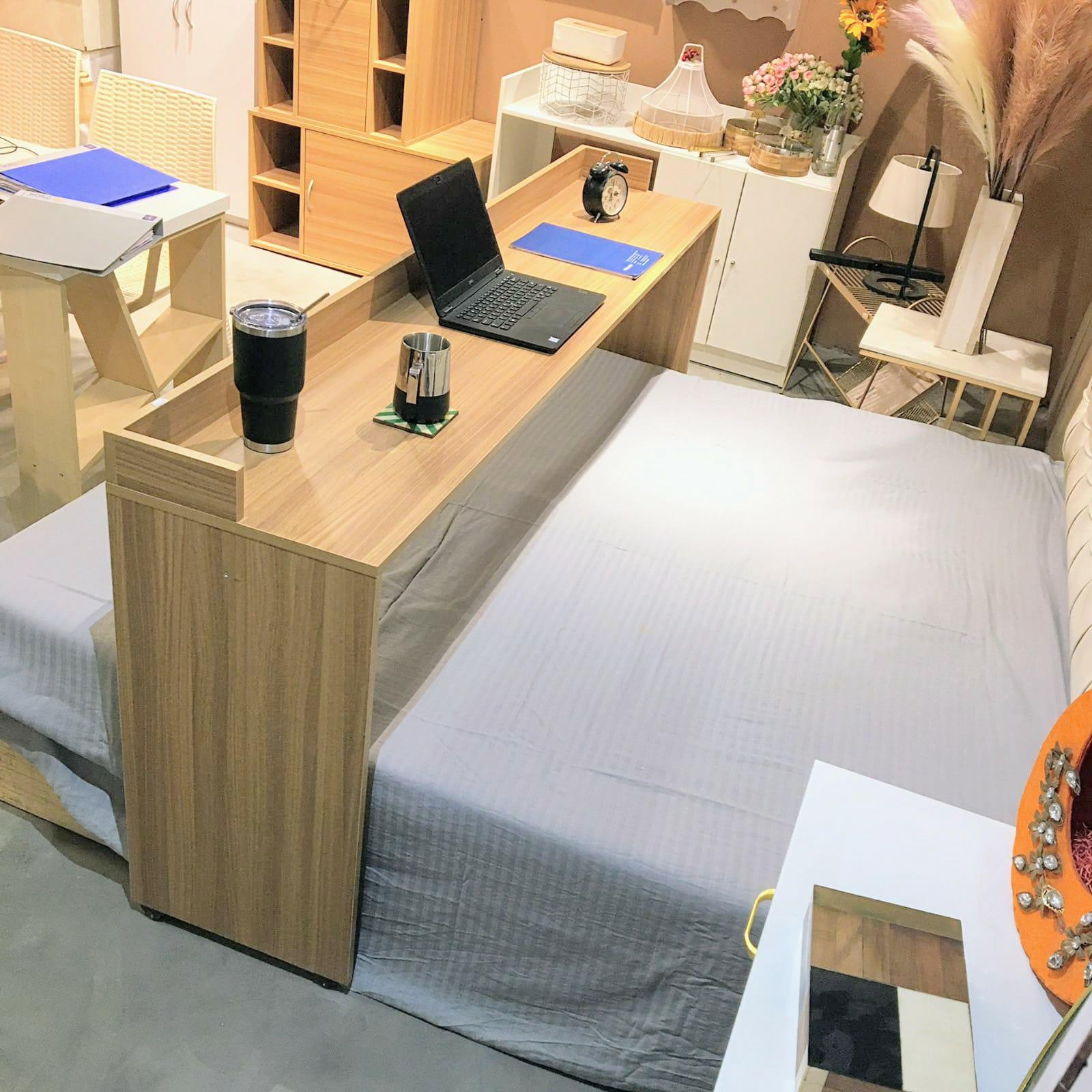 Overbed Rolling Table/Laptop/Breakfast Wooden Table Trolley By Miza - Ouch Cart