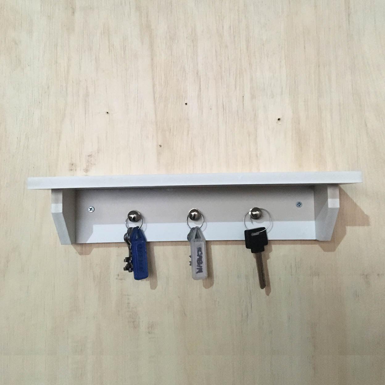 White PVC Steel knobs Utility Shelf For Hallway / Entryway By Miza - Ouch Cart