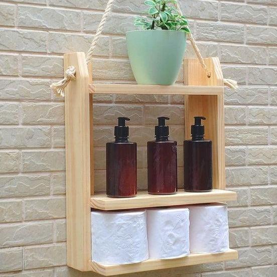 Suspended Shelf With Rope For Home/Office ( With Complementary Coaster ) By Miza. - Ouch Cart
