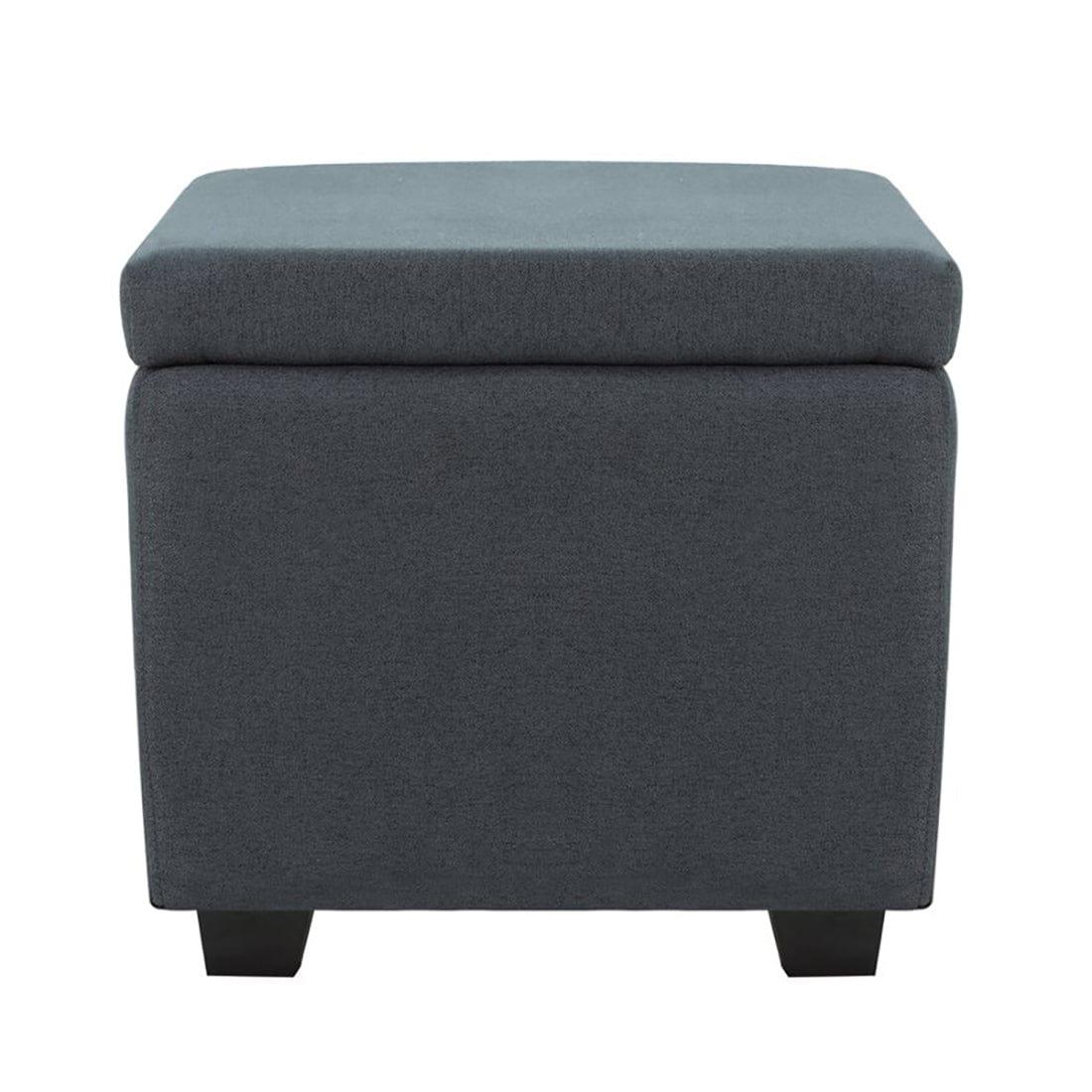 DOE BUCK SQUARE STOAGE OTTOMAN WITH STORAGE GREY - Ouch Cart