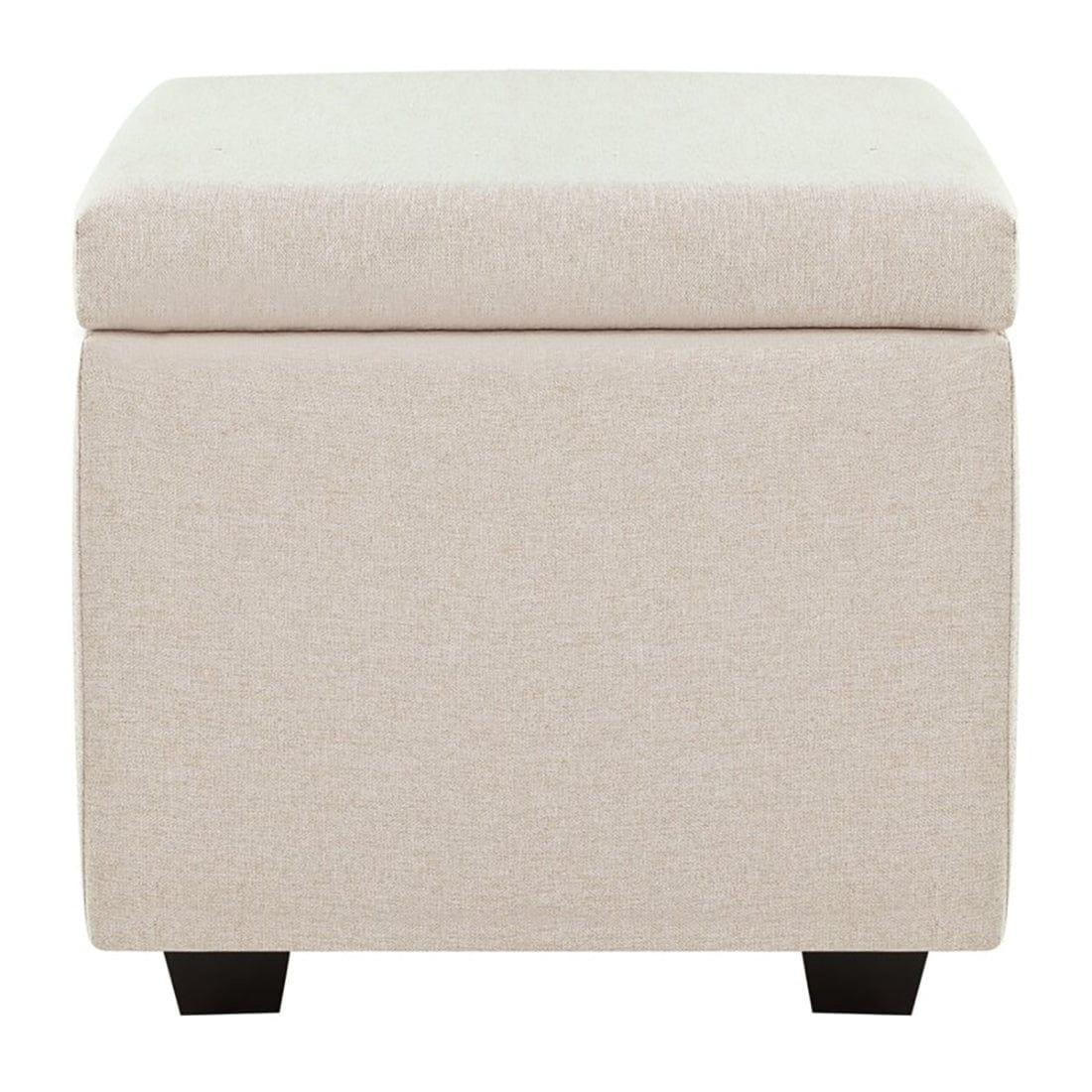 DOE BUCK SQUARE STOAGE OTTOMAN WITH STORAGE WHITE - Ouch Cart
