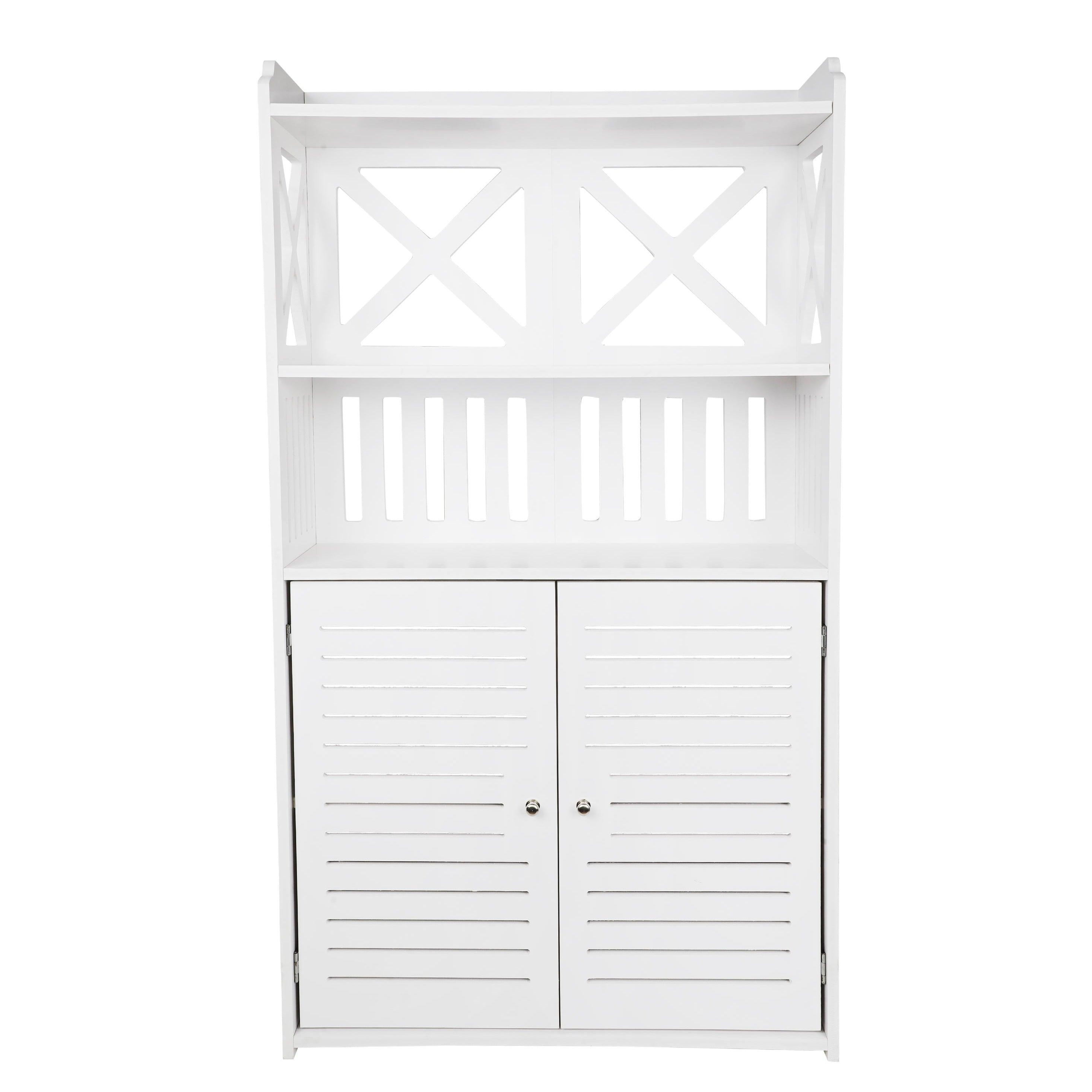 Toilet PVC Storage Bathroom 2 Feet Vanity Floor Standing Shelf Storage Cabinet With Free Soap Dish By Miza - Ouch Cart