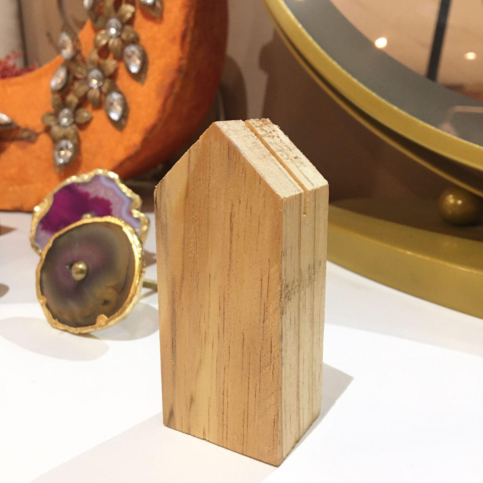 Wood Photo Stands/Place Card Holder/Little Wood House Desk Accessory Set Of 2 By Miza - Ouch Cart