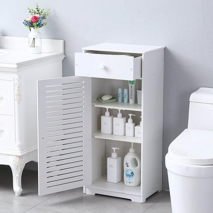 Floor Standing PVC Bathroom Side Storage Cabinet