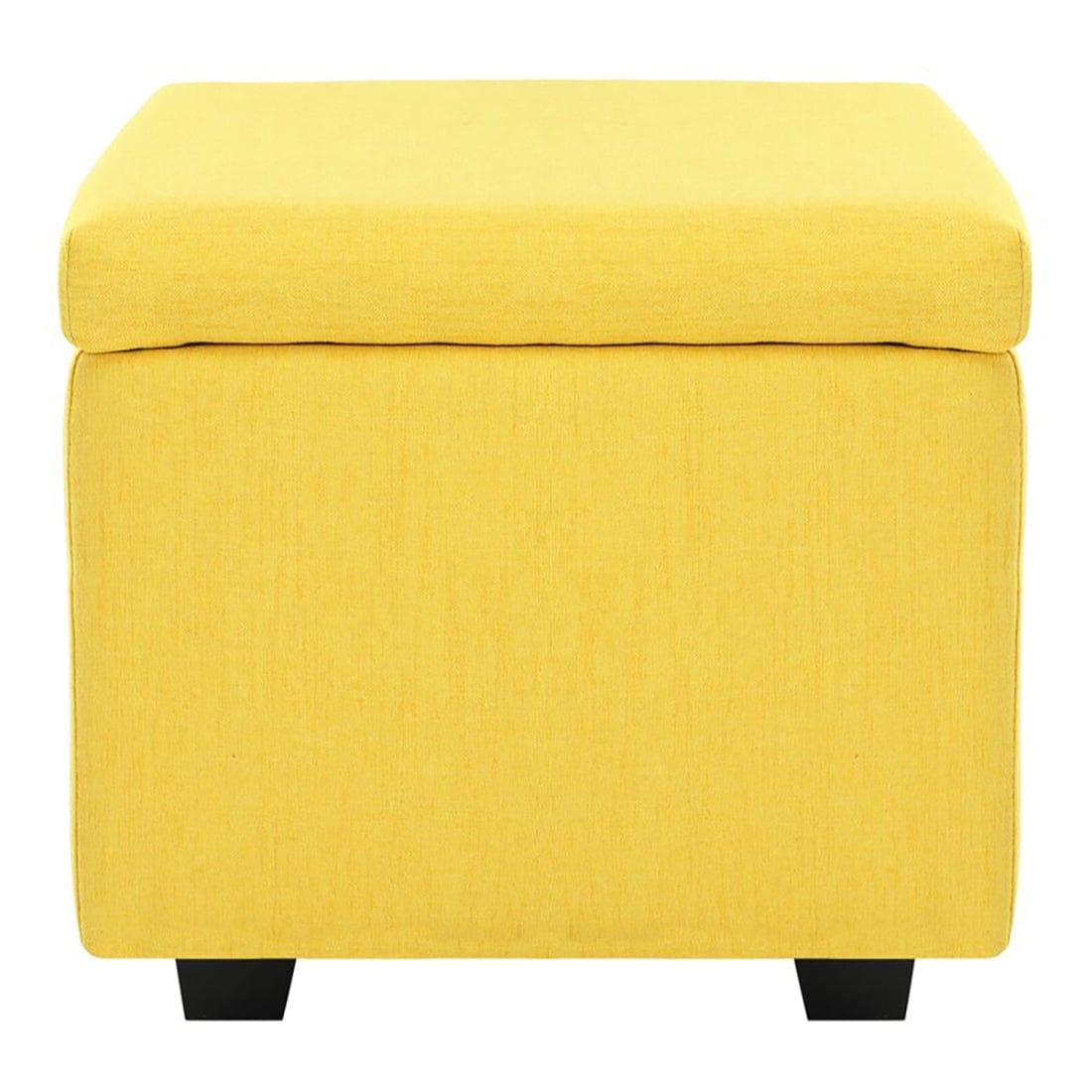 DOE BUCK SQUARE STOAGE OTTOMAN WITH STORAGE YELLOW - Ouch Cart
