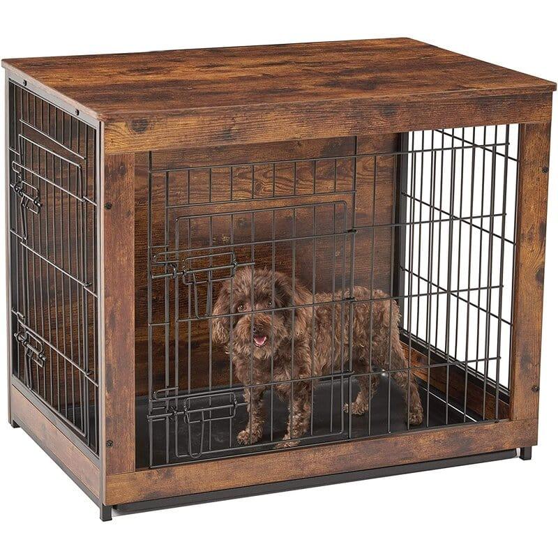 Doors Wooden Dog Crate With Tray - Ouch Cart