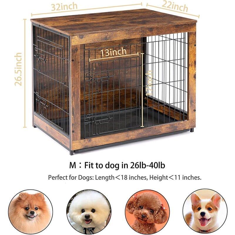 Doors Wooden Dog Crate With Tray - Ouch Cart