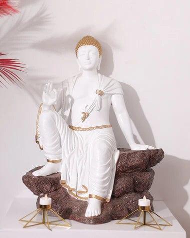 Fibre Multicolour Lord Buddha Figurine Home Decoration & Living Room - Ouch Cart
