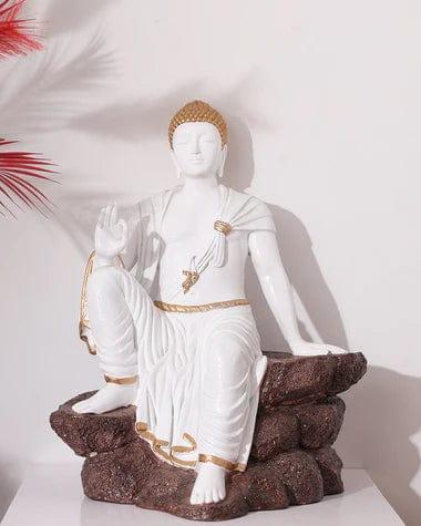 Fibre Multicolour Lord Buddha Figurine Home Decoration & Living Room - Ouch Cart