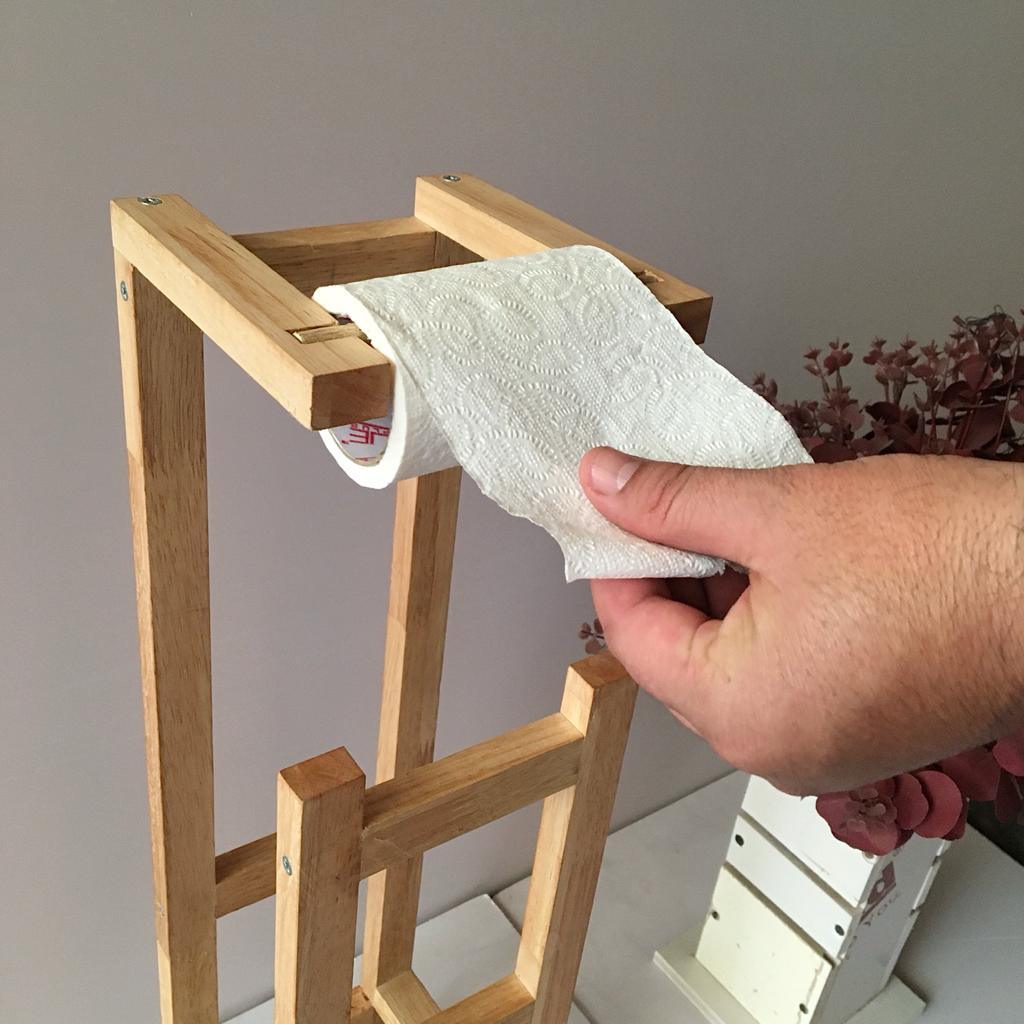 Stylish Wooden Toilet Paper Holder Rack By Miza - Ouch Cart