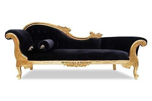 Handicrafts Solid Wood Couch in Black Velvet Upholstery - Ouch Cart