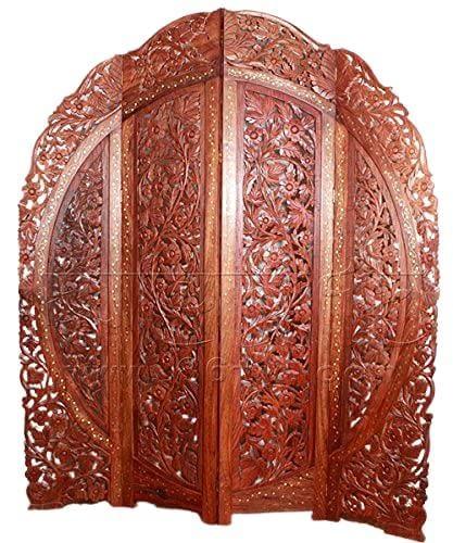 4 Panel Partition Handcrafted/Handmade Wooden Room Divider/Partition Screen/Panel / Wooden Partition Room Dividers for Home & Kitchen Office Wall - Ouch Cart
