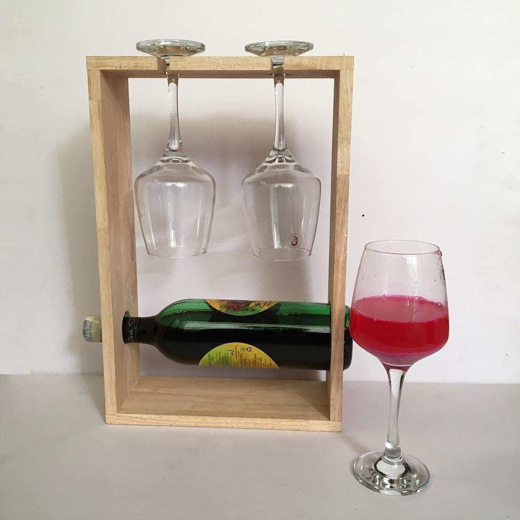 Personalised Wine/Bear Bottle Caddy And Glass Holder By Miza - Ouch Cart