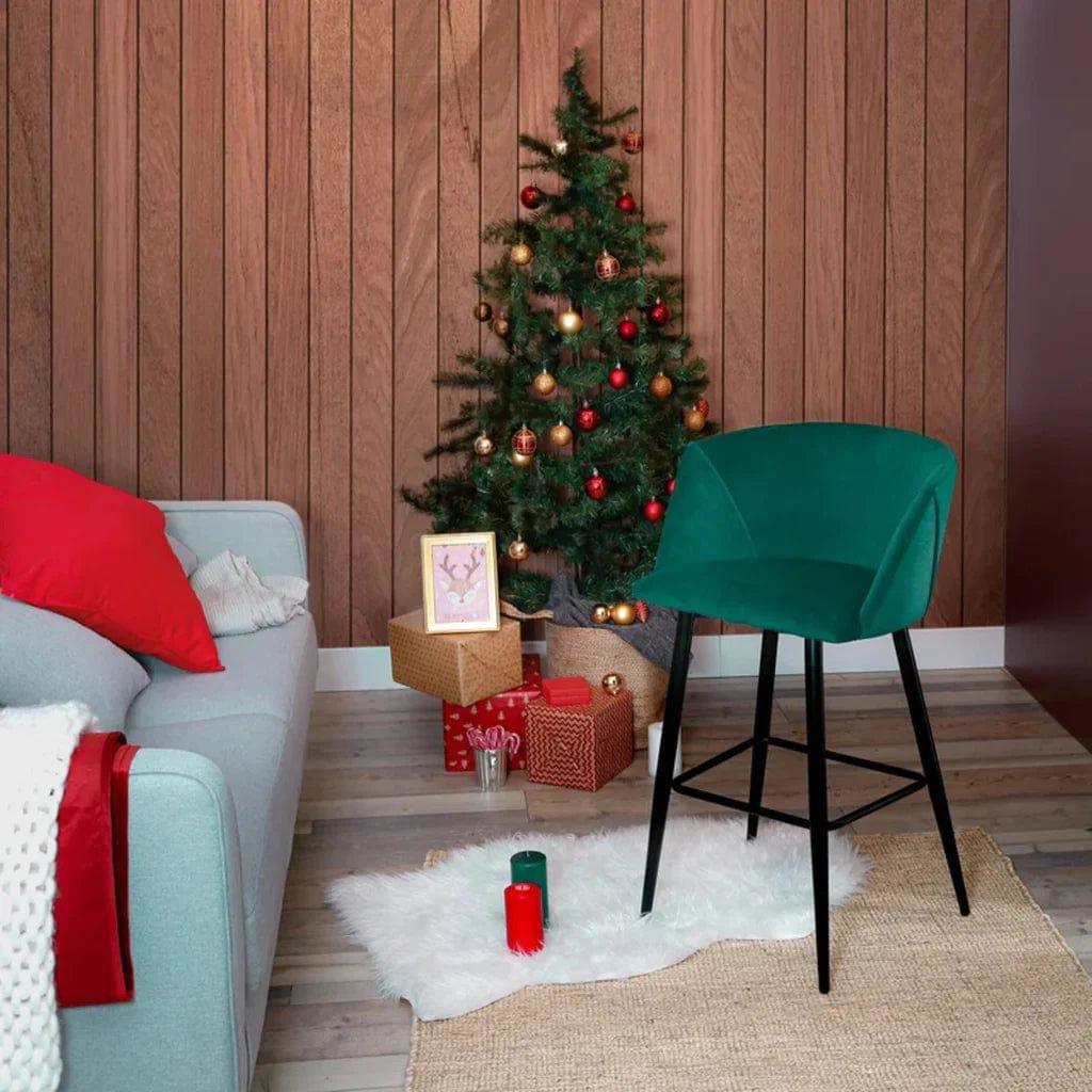 Luxurious Comfy Green Velvet Bar Chair / Long Chair - Ouch Cart