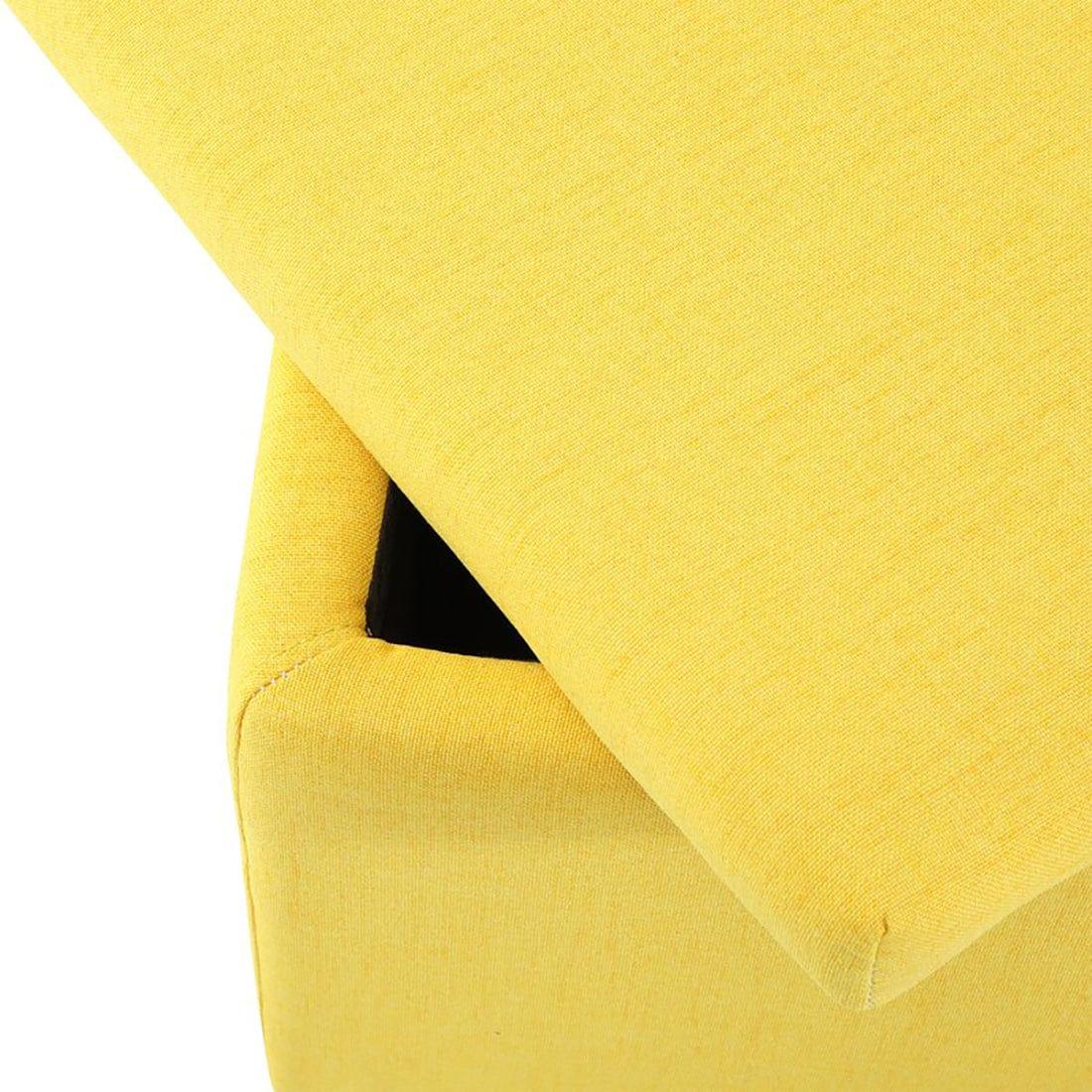 DOE BUCK SQUARE STOAGE OTTOMAN WITH STORAGE YELLOW - Ouch Cart