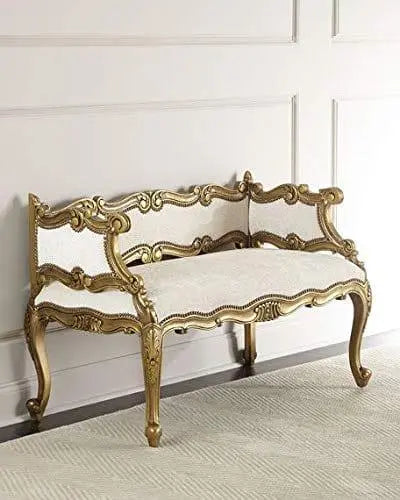 Handicrafts Sheesham Wooden Couch for Living Room or Home Decor (Ivory) - Ouch Cart