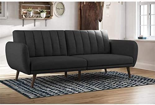Sofa Futon - Premium Upholstery and Wooden Legs - Green - Ouch Cart