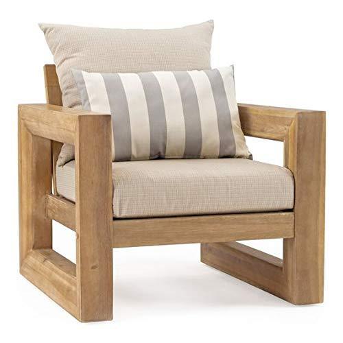 Handicrafts Wooden Back Comfort Seating Chair Hand Carved Armrest Chair (Teak) - Ouch Cart
