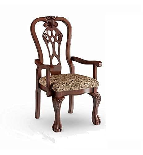 Wooden Royal Dining Chair/Arm Chair/Chair/Relaxing Chair/Seating Chair/Wooden Back Comfort Seating Chair Hand Carved Armrest Chair for Home & Office - Ouch Cart