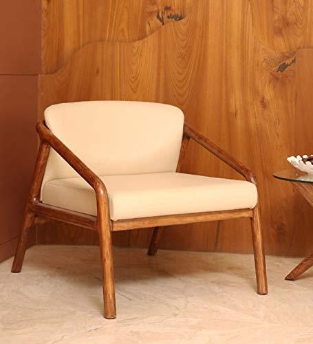 Handicrafts Solid Wood Arm Chair in Walnut Finish Cum Chair for Living Room - Ouch Cart