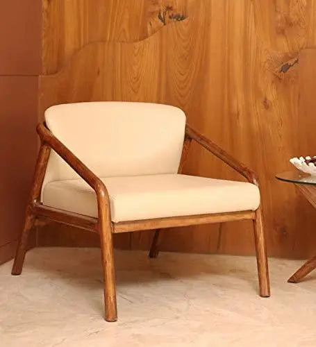 Handicrafts Solid Wood Arm Chair in Walnut Finish Cum Chair for Living Room - Ouch Cart