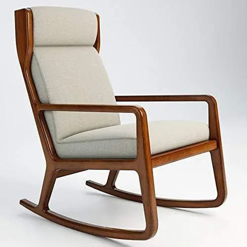 Handicrafts Sheesham Wood Cushion seat and Back Rocking Chair - Ouch Cart
