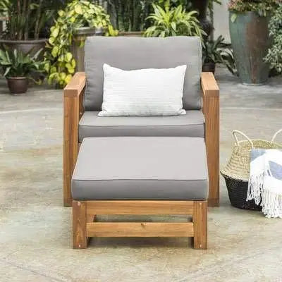 Handicrafts Sheesham Wood Chair with Foot Rest - Ouch Cart | Arm Chair