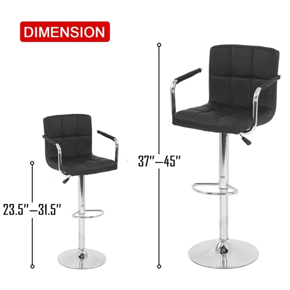 Tufted Black Velvet Adjustable Bar Stool - Ouch Cart