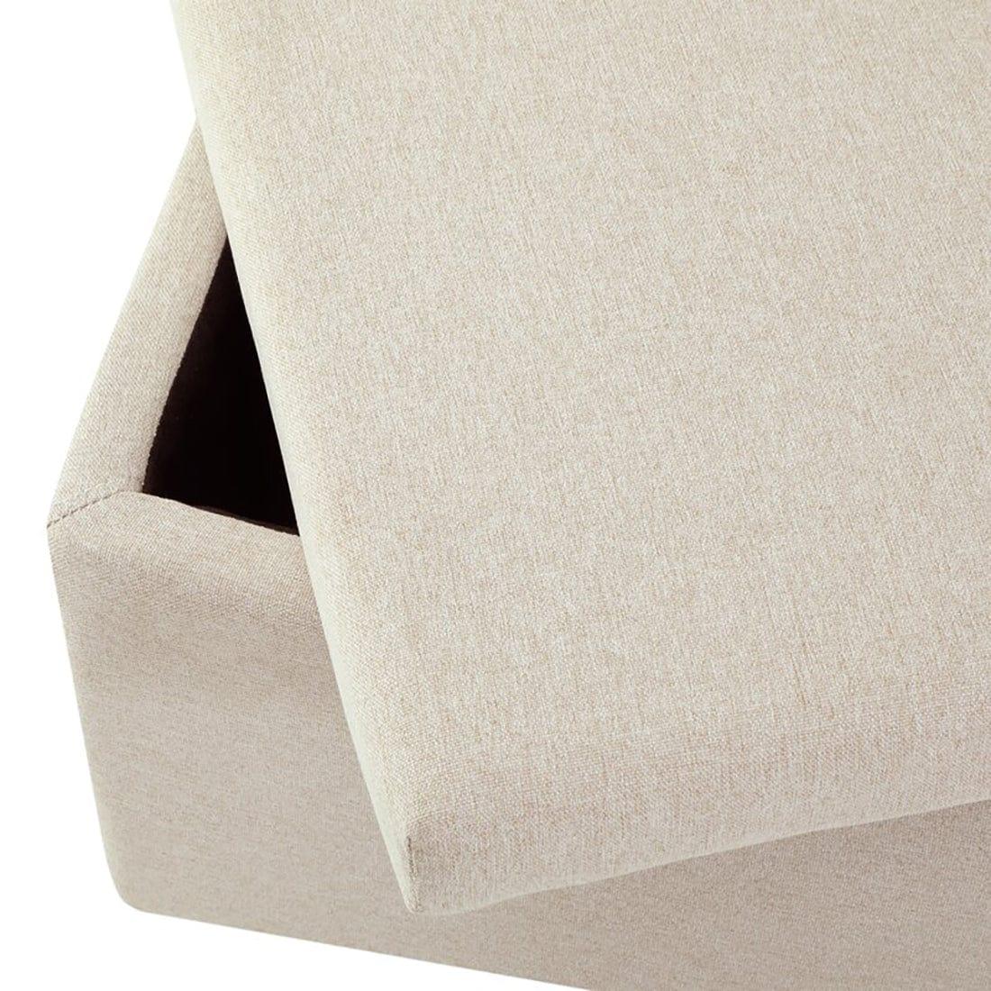 DOE BUCK SQUARE STOAGE OTTOMAN WITH STORAGE WHITE - Ouch Cart