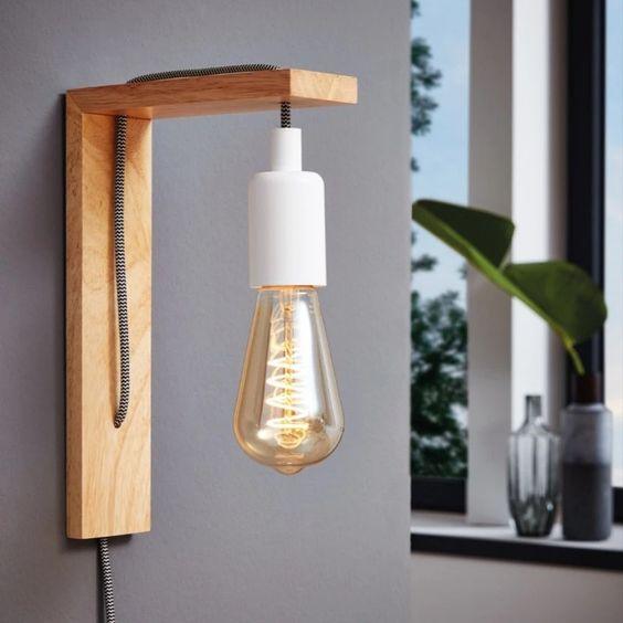 Wall Mounted Natural Wooden Hanging Light For Home Decor By Miza - Ouch Cart