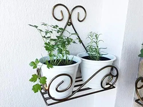 Set of Hanging Metal Plants Holder Indoor and Outdoor Black - Ouch Cart