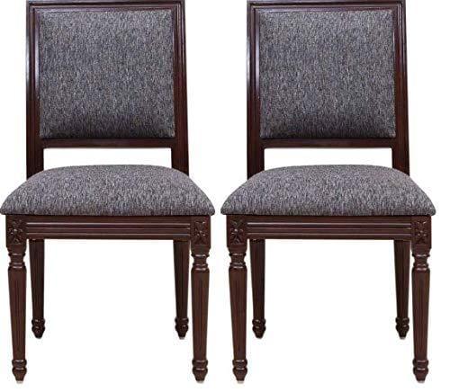 Handicrafts Sheesham Wood Dining Chair/Arm Easy Comfort Chestnut Warm Cushioned Chair Set of 2 PCs - Ouch Cart