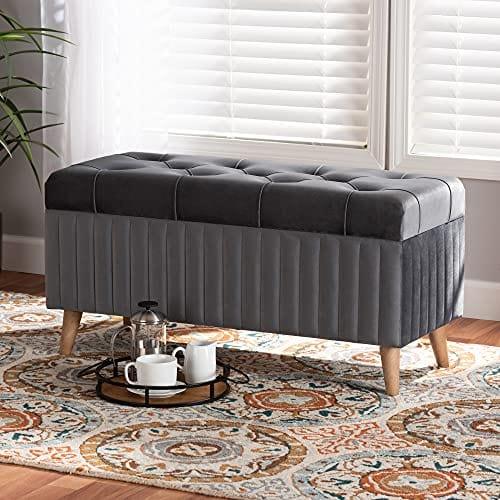 Ottomans, Grey/Walnut Brown - Ouch Cart