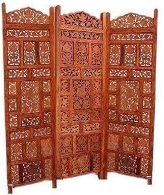 3 panel Wooden Partition/Wooden Room Divider/Wooden Screen/Wooden Separator - Ouch Cart
