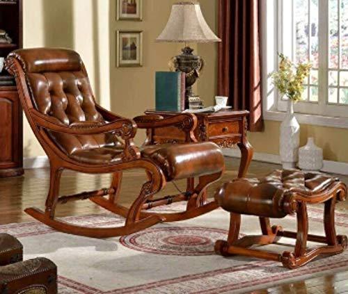Teak wood standard rocking chair with foot rest pure teak wood - Ouch Cart
