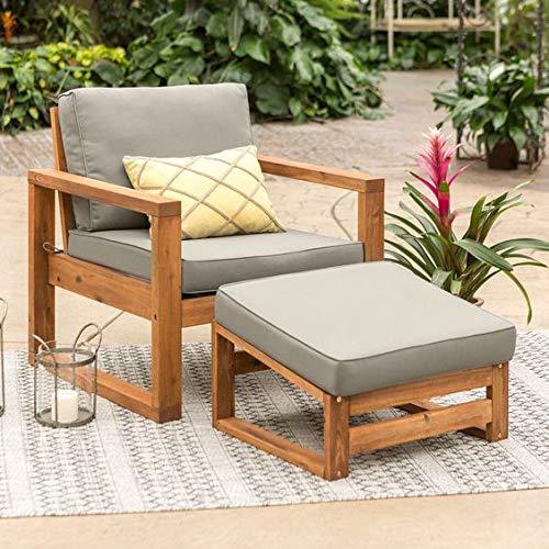 Handicrafts Sheesham Wood Chair with Foot Rest - Ouch Cart | Arm Chair