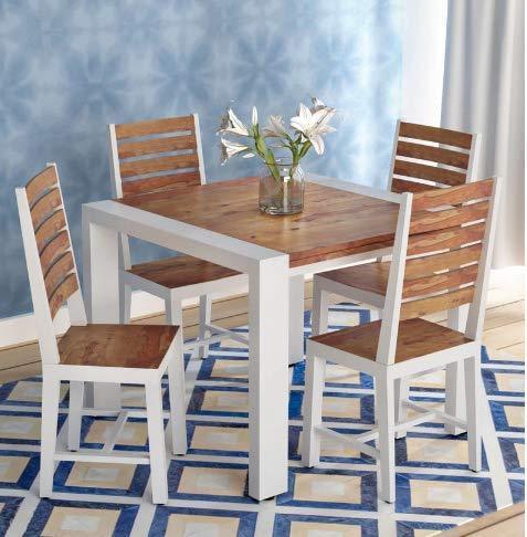 Buy 4 Seater dining table sets - Handicrafts Sheesham Wooden 4 Seater Dining Set in Provincial Teak Finishing