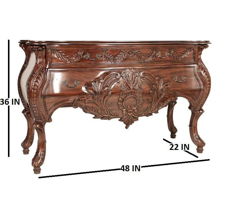 hand carved Sheesham Wood Console Table - Ouch Cart