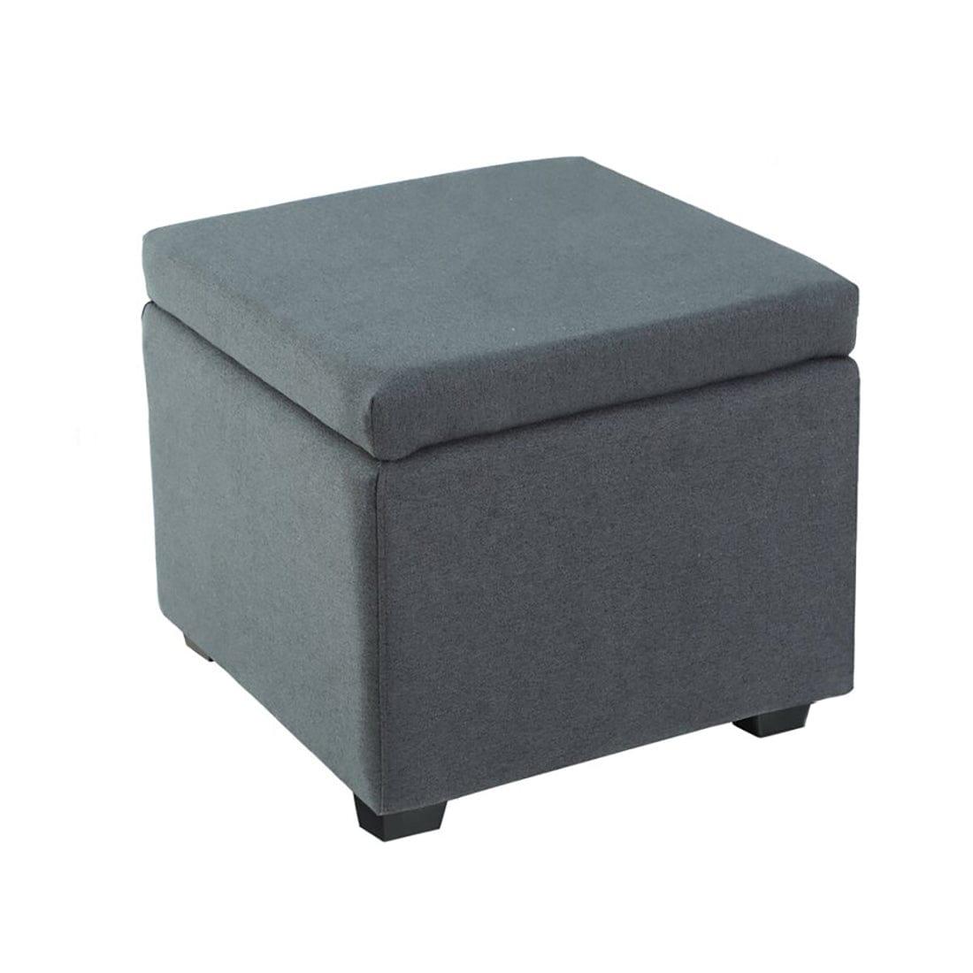 DOE BUCK SQUARE STOAGE OTTOMAN WITH STORAGE GREY - Ouch Cart