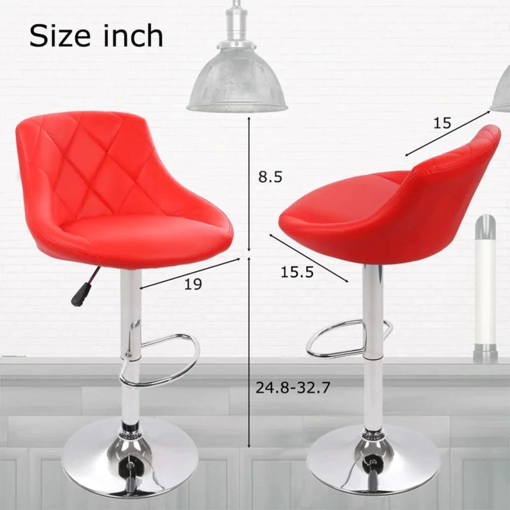 Easy Back Rest Comfy Leatherette Bar Stool / Long Chair Set of 2 - Ouch Cart