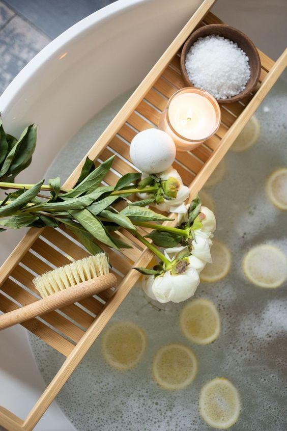Bathtub Caddy Tray Wine/Candle/Multipurpose Holder For Bathroom By Miza - Ouch Cart