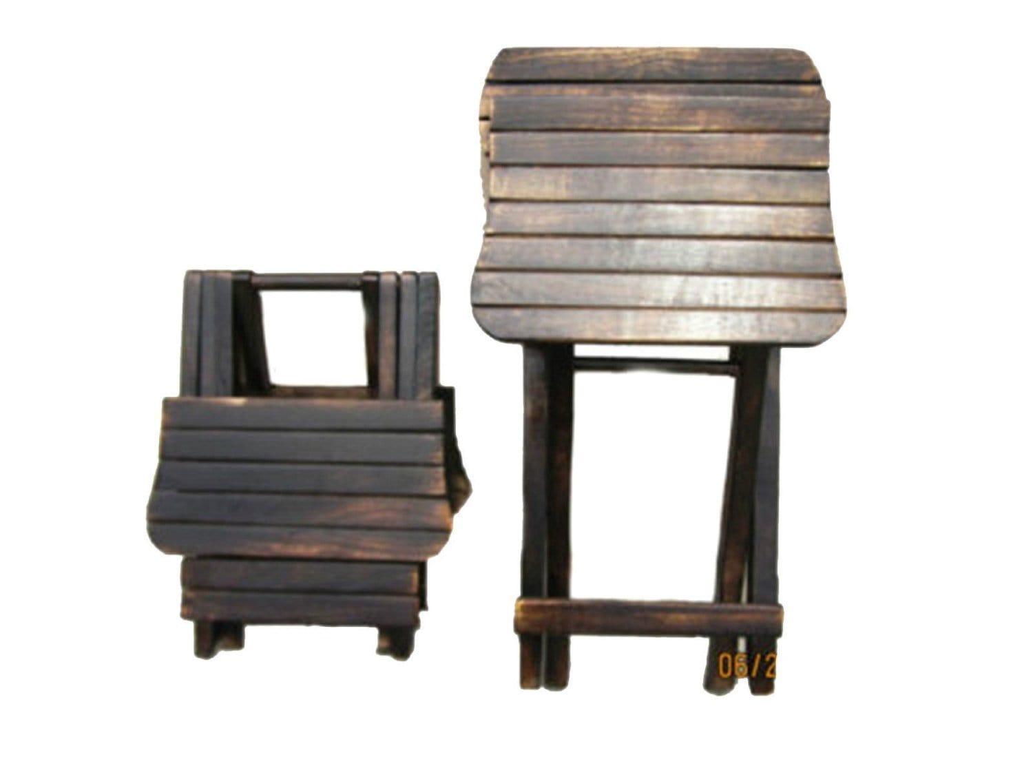 Antique Child's Wooden Folding Table & Chair Set - Ouch Cart