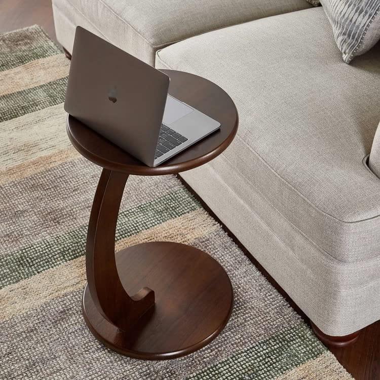 C Shaped End Table,Round C Table, Snack Side Table, C Shaped End Table for Sofa and Bed Side, Round Side Tables Living Room & Bedroom - Ouch Cart