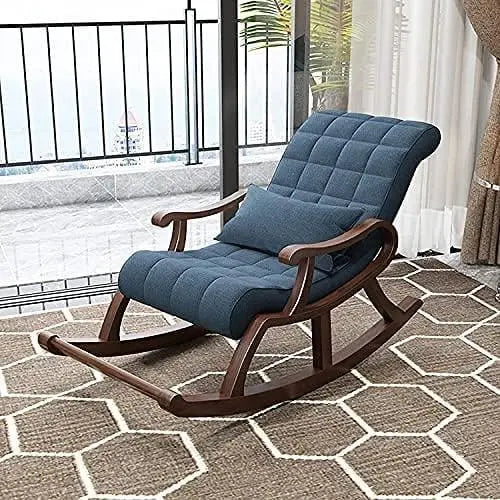 Hand Carved Rocking Chair Pure (Teak Wood) - Ouch Cart