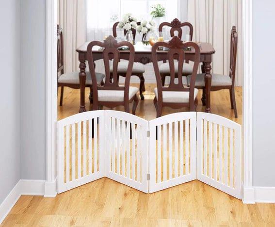 Wooden Portable Safety Pet Fence Gate Partition For Kids (4 Panel) - Ouch Cart